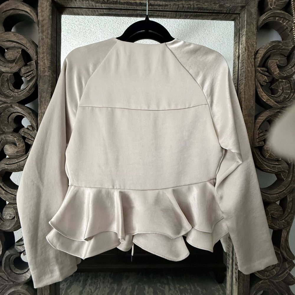 Alexis Cream Tie-Front Ruffle Jacket - Picture 7 of 7